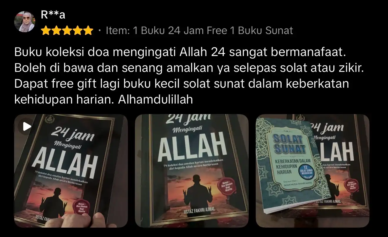 Ulasan pembeli - banyak doa boleh diamalkan, ada tulisan jawi dan rumi