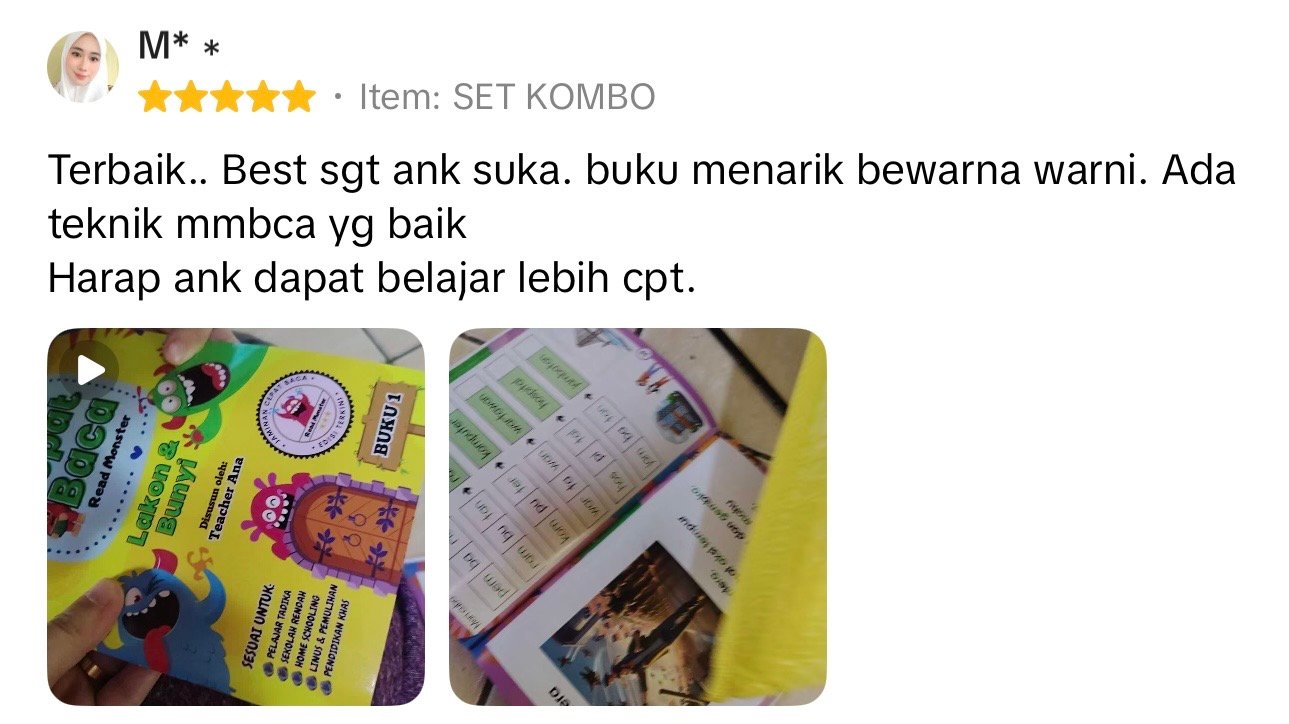 Testimoni pembeli — buku menarik berwarna warni